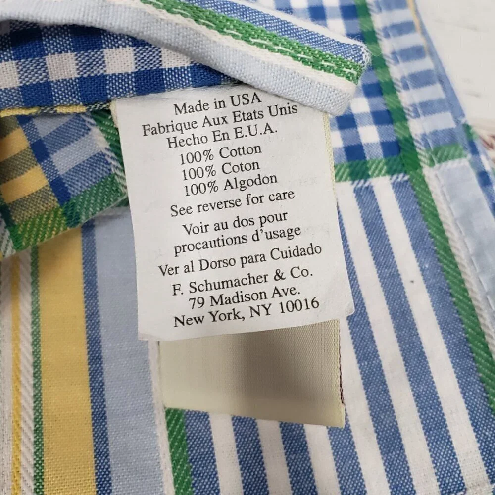 Waverly Green & Yellow Plaid Curtain Valances  ( Pair )   Country  Cottagecore